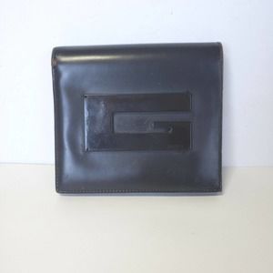 GUCCI Large G Logo Leather Wallet Medium Bifold Brown Card Bill Holder Unisex